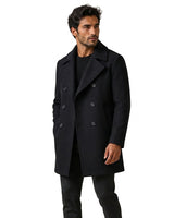 Men’s Wool Blend Peacoat with Notched Lapels-Coats for men-CaldwellVoss