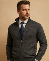 Men’s Zip-Up Knit Jacket with Stand Collar-Cardigan for men-CaldwellVoss
