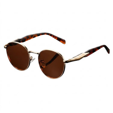 Unisex Round Frame Sunglasses with Metal Temples-Glasses for women-CaldwellVoss