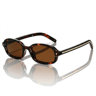 Unisex Tortoiseshell Oval Frame Sunglasses-Sunglasses-CaldwellVoss