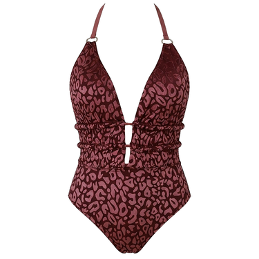 Women's Animal Print Deep V-Neck Swimsuit-Swimwear for women-CaldwellVoss