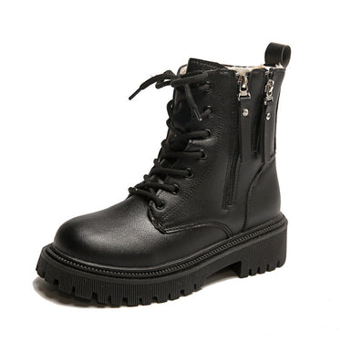 Women’s Ankle Boots with Dual Side Zippers and Lug Sole-Footwear for women-CaldwellVoss