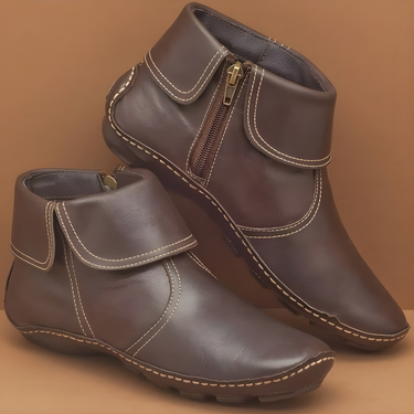 Women’s Ankle Boots with Side Zipper and Folded Cuff-Footwear for women-CaldwellVoss