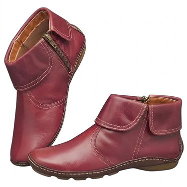 Women’s Ankle Boots with Side Zipper and Folded Cuff-Footwear for women-CaldwellVoss