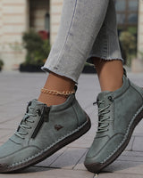 Women’s Ankle Boots with Side Zipper and Lace-Up Front-Footwear for women-CaldwellVoss