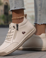 Women’s Ankle Boots with Side Zipper and Lace-Up Front-Footwear for women-CaldwellVoss