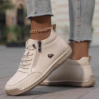 Women’s Ankle Boots with Side Zipper and Lace-Up Front-Footwear for women-CaldwellVoss