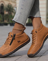 Women’s Ankle Boots with Side Zipper and Lace-Up Front-Footwear for women-CaldwellVoss