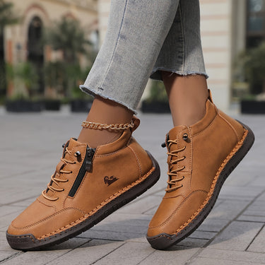Women’s Ankle Boots with Side Zipper and Lace-Up Front-Footwear for women-CaldwellVoss