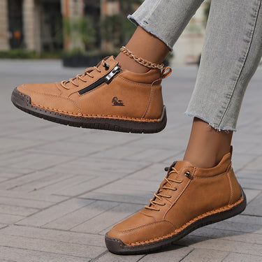 Women’s Ankle Boots with Side Zipper and Lace-Up Front-Footwear for women-CaldwellVoss