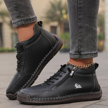 Women’s Ankle Boots with Side Zipper and Lace-Up Front-Footwear for women-CaldwellVoss