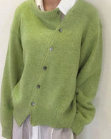 Women’s Asymmetric Button Knit Cardigan-Cardigans for women-CaldwellVoss