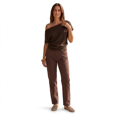 Women’s Asymmetric Neckline Knit Pullover-Sweaters for Women-CaldwellVoss