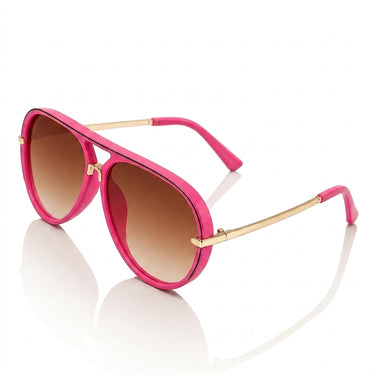 Women's Aviator Sunglasses with Metal Temples Rose Pink