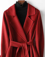 Women’s Belted Wrap Coat with Notched Lapels-Coats for women-CaldwellVoss