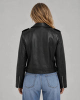 Women’s Biker Jacket with Asymmetric Zip and Belt-Jacket for women-CaldwellVoss