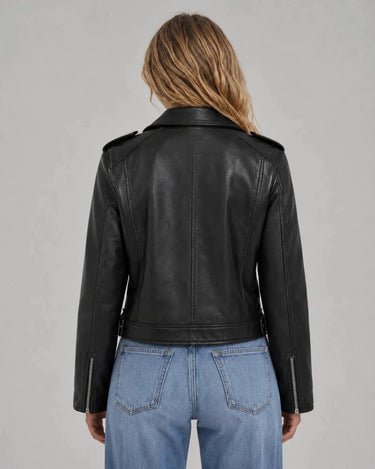 Women’s Biker Jacket with Asymmetric Zip and Belt-Jacket for women-CaldwellVoss