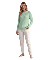 Women’s Cable Knit Crew Neck Sweater-Sweaters for Women-CaldwellVoss