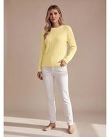 Women’s Cable Knit Crew Neck Sweater-Sweaters for Women-CaldwellVoss
