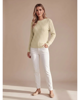 Women’s Cable Knit Crew Neck Sweater-Sweaters for Women-CaldwellVoss