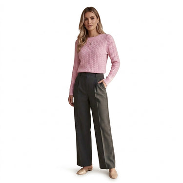 Women’s Cable Knit Crew Neck Sweater-Sweaters for Women-CaldwellVoss
