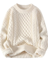 Women’s Cable Knit Crew Neck Sweater-Sweaters for Women-CaldwellVoss