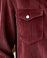 Women’s Corduroy Button Down Shirt with Patch Pockets-Shirts for women-CaldwellVoss