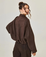 Women’s Cropped Bomber Jacket with Shoulder Epaulettes-Jacket for women-CaldwellVoss