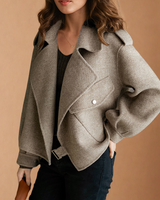 Women’s Cropped Jacket with Buckle Detail-Jacket for women-CaldwellVoss
