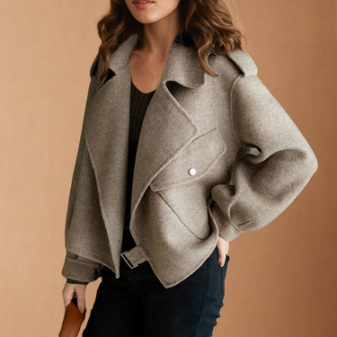 Women’s Cropped Jacket with Buckle Detail-Jacket for women-CaldwellVoss