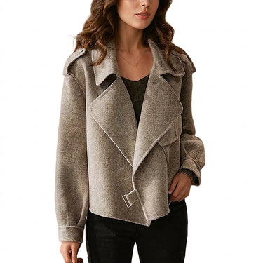 Women’s Cropped Jacket with Buckle Detail-Jacket for women-CaldwellVoss
