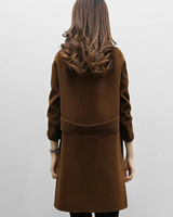 Women’s Double-Breasted Long Coat with Notched Lapels-Coats for woman-CaldwellVoss