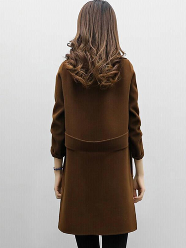 Women’s Double-Breasted Long Coat with Notched Lapels-Coats for woman-CaldwellVoss