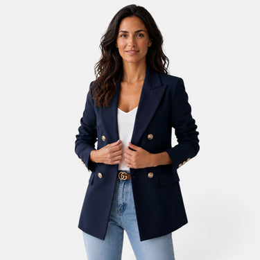Women’s Double Button Blazer with Notched Lapels-Blazer for women-CaldwellVoss