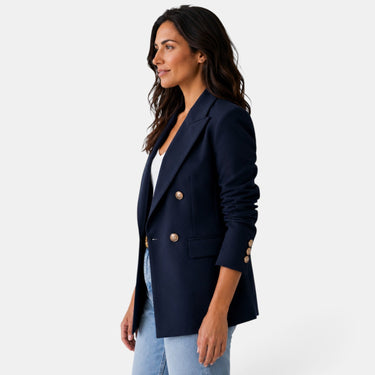 Women’s Double Button Blazer with Notched Lapels-Blazer for women-CaldwellVoss