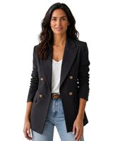 Women’s Double Button Blazer with Notched Lapels-Blazer for women-CaldwellVoss