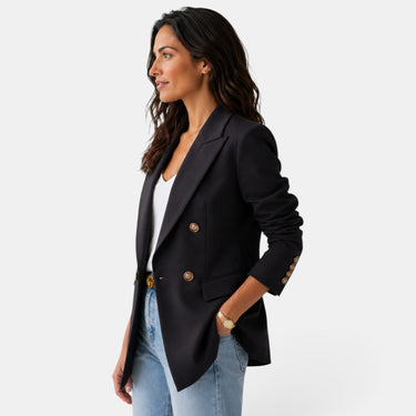 Women’s Double Button Blazer with Notched Lapels-Blazer for women-CaldwellVoss