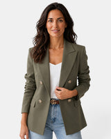 Women’s Double Button Blazer with Notched Lapels-Blazer for women-CaldwellVoss