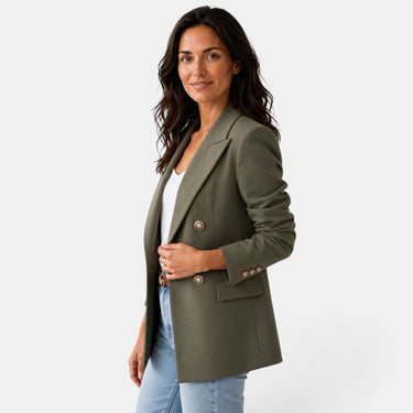 Women’s Double Button Blazer with Notched Lapels-Blazer for women-CaldwellVoss