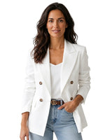 Women’s Double Button Blazer with Notched Lapels-Blazer for women-CaldwellVoss