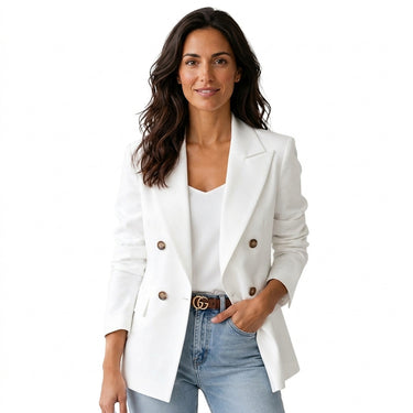 Women’s Double Button Blazer with Notched Lapels-Blazer for women-CaldwellVoss