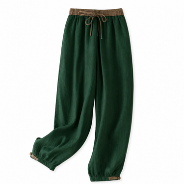 Women’s Elastic Waist Tapered Pants with Drawstring and Cuffed Hem-Pants for Women-CaldwellVoss