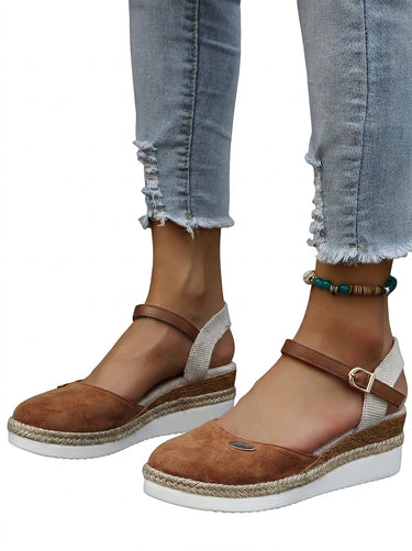 Women’s Espadrille Wedge Sandals with Ankle Straps-Footwear for women-CaldwellVoss