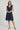 Women's Eyelet Midi Dress with Smocked Waist Navy