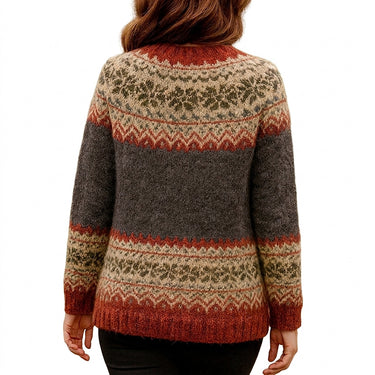 Women’s Fair Isle Pattern Knit Cardigan-Cardigans for women-CaldwellVoss