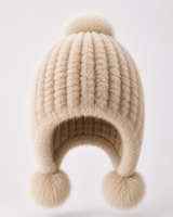 Women’s Faux Fur Trapper Hat with Pom Poms-Hat for women-CaldwellVoss
