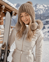 Women’s Faux Fur Trapper Hat with Pom Poms-Hat for women-CaldwellVoss