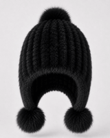 Women’s Faux Fur Trapper Hat with Pom Poms-Hat for women-CaldwellVoss