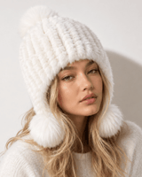 Women’s Faux Fur Trapper Hat with Pom Poms-Hat for women-CaldwellVoss
