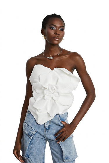 Women's Floral Appliqué Strapless Top 1